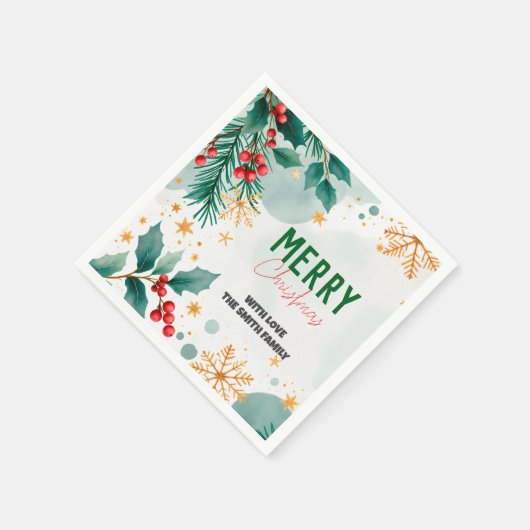 Aangepaste vrolijke kerstservetten Elegante vakant Servet (Hoek)