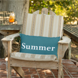 Aangepaste vrolijke zomerse achtergrond Blauw Buitenkussen