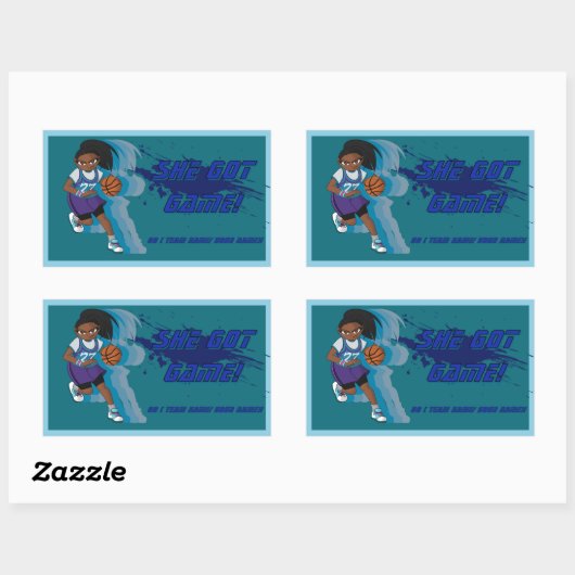 Aangepaste Vrouw Basketbal Speler Sticker (Vel)