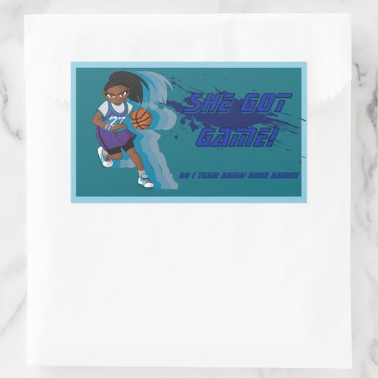 Aangepaste Vrouw Basketbal Speler Sticker (Tas)