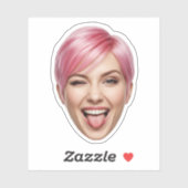 Aangepaste vrouw gezicht Sticker – gepersonaliseer (Vel)