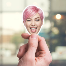 Aangepaste vrouw gezicht Sticker – gepersonaliseer