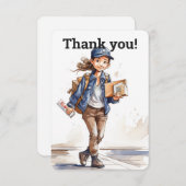 Aangepaste Vrouw Letter Carrier Bedankkaart (Voorkant / Achterkant)