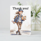 Aangepaste Vrouw Letter Carrier Bedankkaart (Staand voorkant)