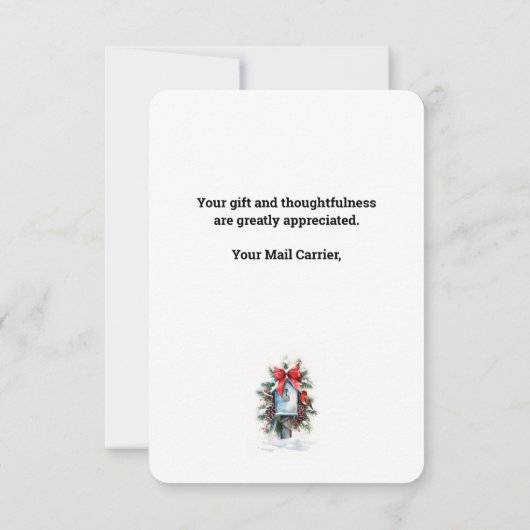 Aangepaste Vrouw Letter Carrier Kerstmis Bedankkaart (Achterkant)