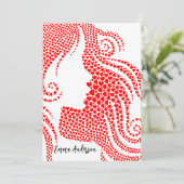 Aangepaste vrouw silhouet in harten | Bon Voyage Kaart (Staand voorkant)