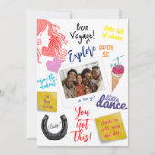 Aangepaste vrouw silhouet in harten | Bon Voyage Kaart (Achterkant)