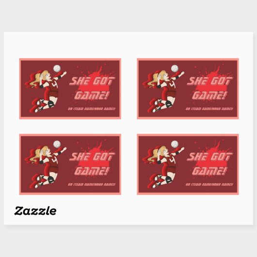 Aangepaste Vrouw Volleybal Speler Sticker (Vel)