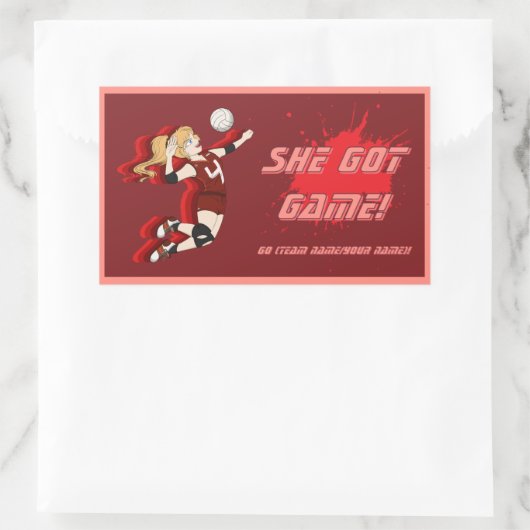 Aangepaste Vrouw Volleybal Speler Sticker (Tas)