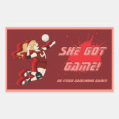 Aangepaste Vrouw Volleybal Speler Sticker (Voorkant)