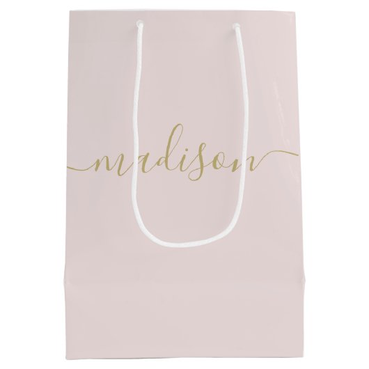 Aangepaste vrouwelijke chic vrouwelijke gouden scr medium cadeauzakje (Achterkant)