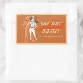 Aangepaste vrouwelijke honkbalspeler sticker (Tas)