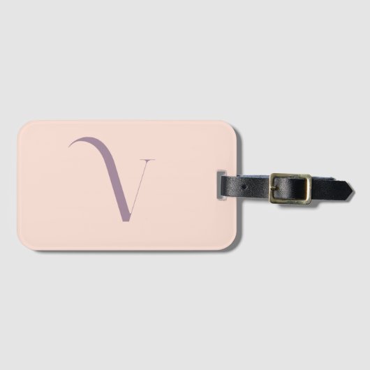 Aangepaste vrouwelijke Initiaal naam Blush Roze Sc Bagagelabel (Voorkant (horizontaal))