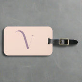 Aangepaste vrouwelijke Initiaal naam Blush Roze Sc Bagagelabel