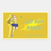 Aangepaste vrouwelijke tennisspeler sticker (Voorkant)