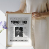 Aangepaste Vrouwen Affirmaties Krant Hoesje Pagina Canvas Afdruk