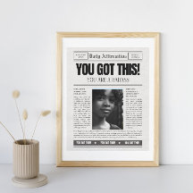 Aangepaste Vrouwen Affirmaties Krant Hoesje Pagina