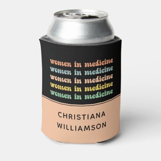 Aangepaste vrouwen in de geneeskunde Retro Toekoms Blikjeskoeler (Blikje Achterkant)