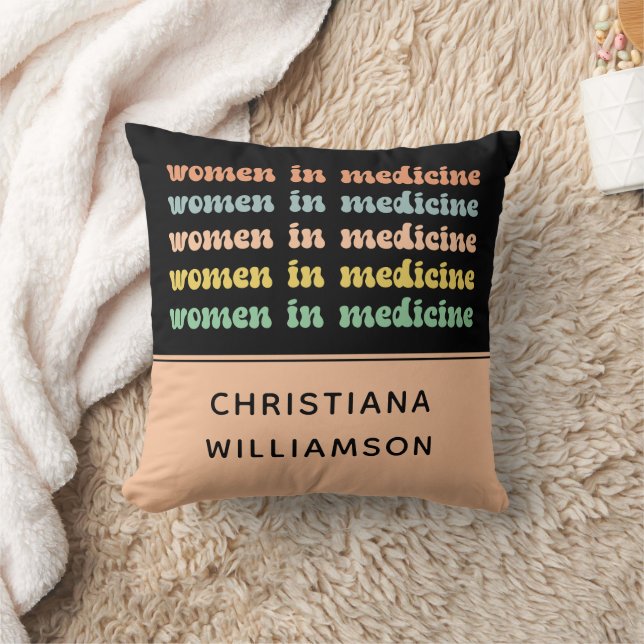 Aangepaste vrouwen in de geneeskunde Retro Toekoms Kussen (Deken)