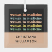 Aangepaste vrouwen in de geneesmiddelrecirculatie  glas ornament (Voorkant)