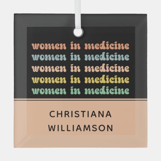 Aangepaste vrouwen in de geneesmiddelrecirculatie  glas ornament (Voorkant)