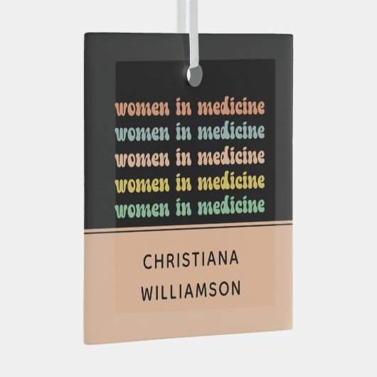 Aangepaste vrouwen in de geneesmiddelrecirculatie  glas ornament (Voorkant Rechts)