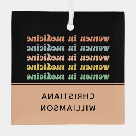 Aangepaste vrouwen in de geneesmiddelrecirculatie  glas ornament (Achterkant)