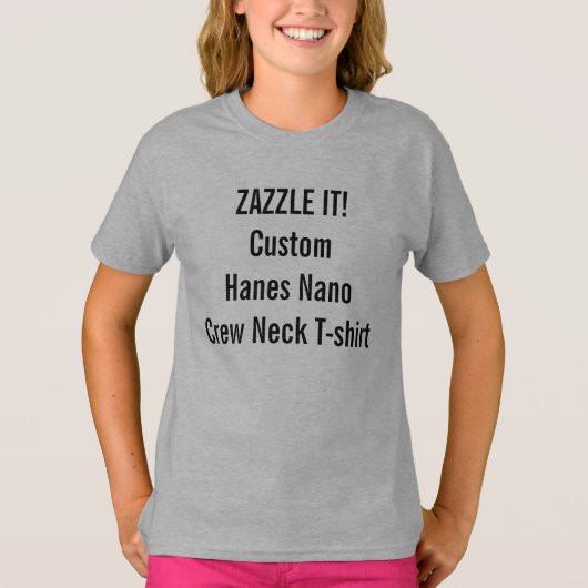 Aangepaste vrouwenHanes Nano Crew Neck T-Shirt Bla (Voorkant)