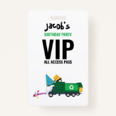 Aangepaste vuilniswagen - Birthday Party - pass fa Badge (Voorkant)