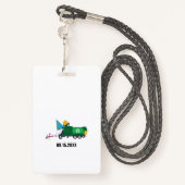 Aangepaste vuilniswagen - Birthday Party - pass fa Badge (Achterkant met draagriem)