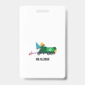 Aangepaste vuilniswagen verjaardagsfeest pas favor badge (Achterkant)