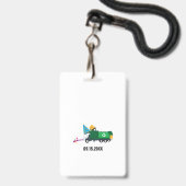 Aangepaste vuilniswagen verjaardagsfeest pas favor badge (Achterkant met lanyard)