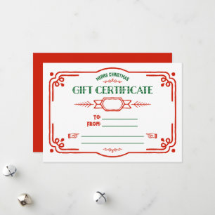 Aangepaste vul-het-leeg-holiday-cadeaubon feestdagenkaart