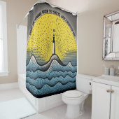 Aangepaste vuurtoren uw eigen woorden gepersonalis douchegordijn (In situ)