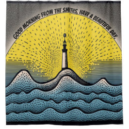 Aangepaste vuurtoren uw eigen woorden gepersonalis douchegordijn