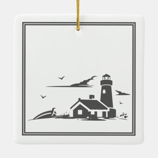 Aangepaste vuurtoren voor de ruimtevaart keramisch ornament (Achterkant)