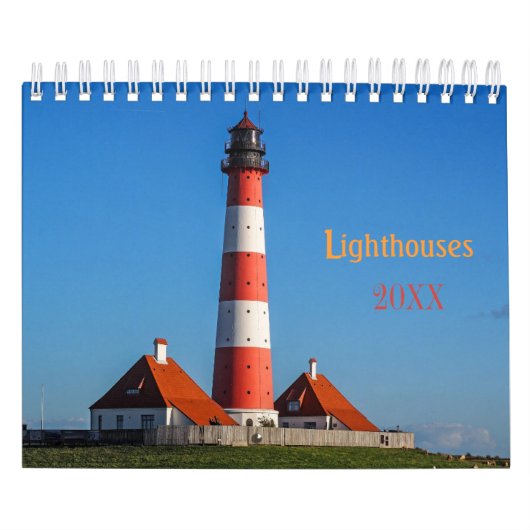 Aangepaste Vuurtorenkalender|Bewerkbare jaartekst Kalender (Hoes)