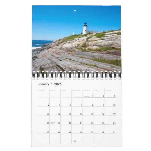 Aangepaste Vuurtorenkalender|Bewerkbare jaartekst Kalender (Jan 2026)