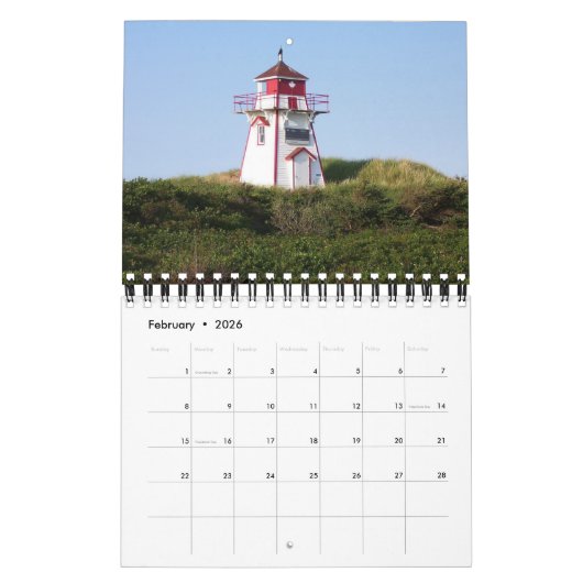 Aangepaste Vuurtorenkalender|Bewerkbare jaartekst Kalender (Feb 2026)