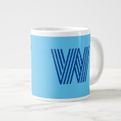 Aangepaste W Blue Jumbo Mok (Voorkant rechts)