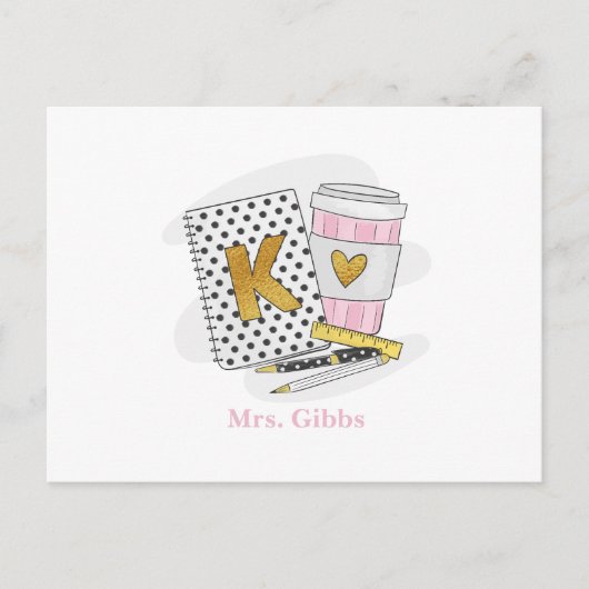 Aangepaste waardering voor kleuterleidster koffie briefkaart (Voorkant)