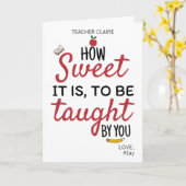 Aangepaste waardering voor schoolleraren Hoe lief Kaart (Gele Bloem)
