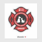 Aangepaste waarschuwende Sticker voor honden en ka (Vel)