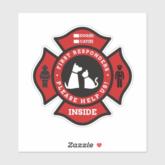 Aangepaste waarschuwende Sticker voor honden en ka (Vel)