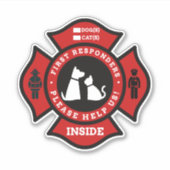 Aangepaste waarschuwende Sticker voor honden en ka (Voorkant)