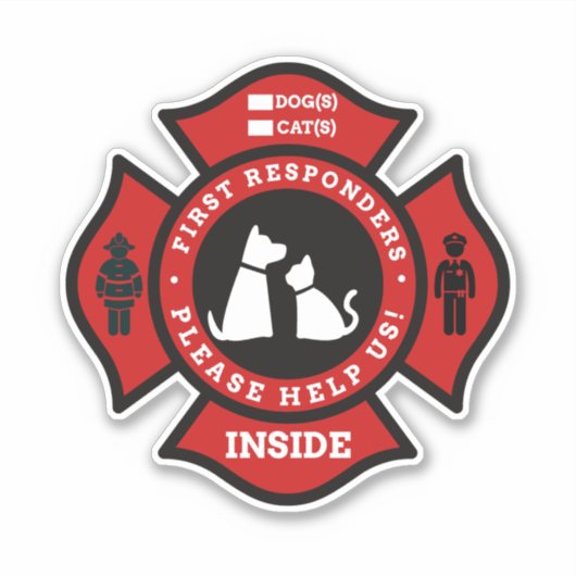 Aangepaste waarschuwende Sticker voor honden en ka (Voorkant)