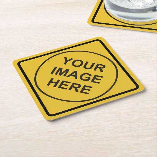 Aangepaste waarschuwing Diamond Sign Kartonnen Onderzetters (Schuin)