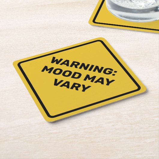Aangepaste waarschuwing Diamond Sign Kartonnen Onderzetters (Schuin)