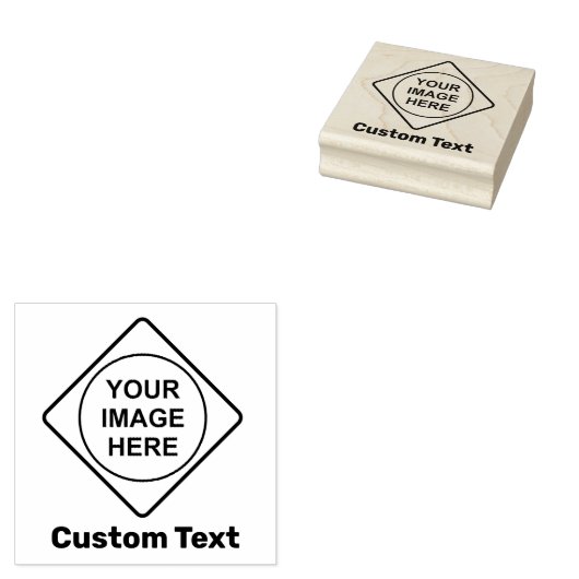 Aangepaste waarschuwing Diamond Sign Rubberstempel (Gestempeld)