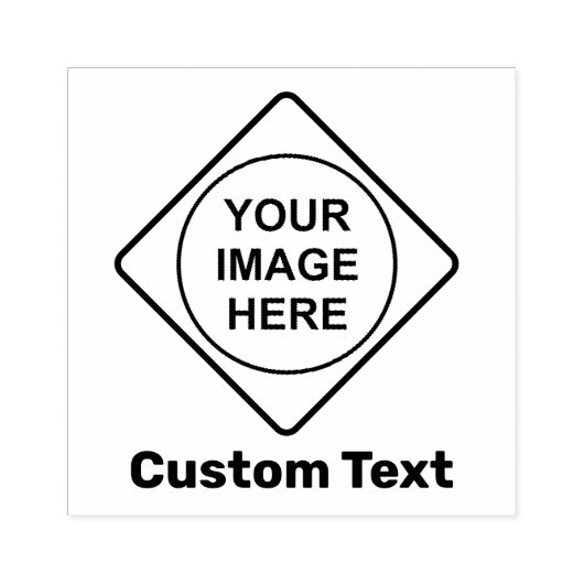 Aangepaste waarschuwing Diamond Sign Rubberstempel (Afrduk)